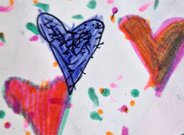 Kinderbild mit Herzen Kinderbild